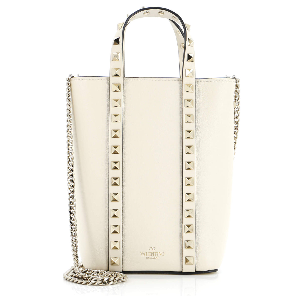 Valentino Garavani VALENTINO GARAVANI Rockstud Vertical Chain Tote Leather Mini