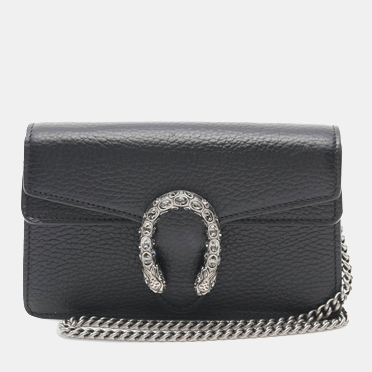 Gucci Black Leather Super Mini Dionysus Crossbody Bag