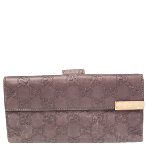 Old Rose Guccissima Leather Trademark Continental Wallet