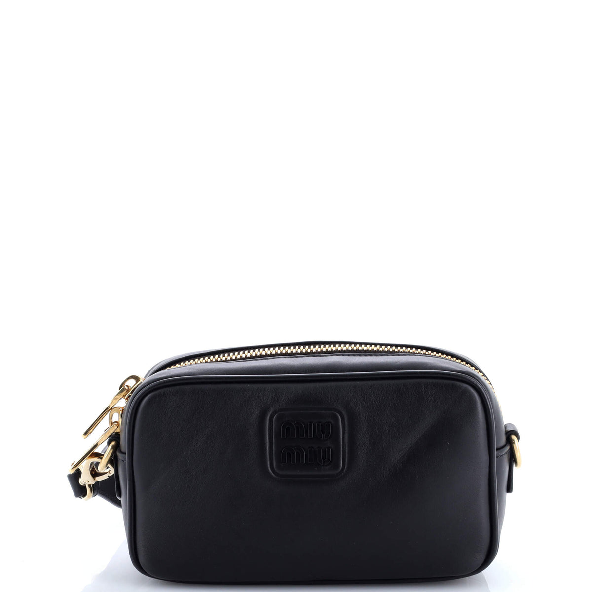 Miu Miu Logo Embossed Camera Bag Leather