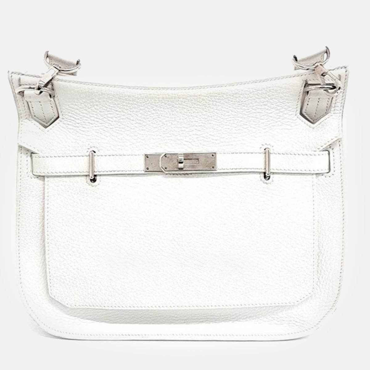 Hermès White Leather Jypsiere 28 Bag