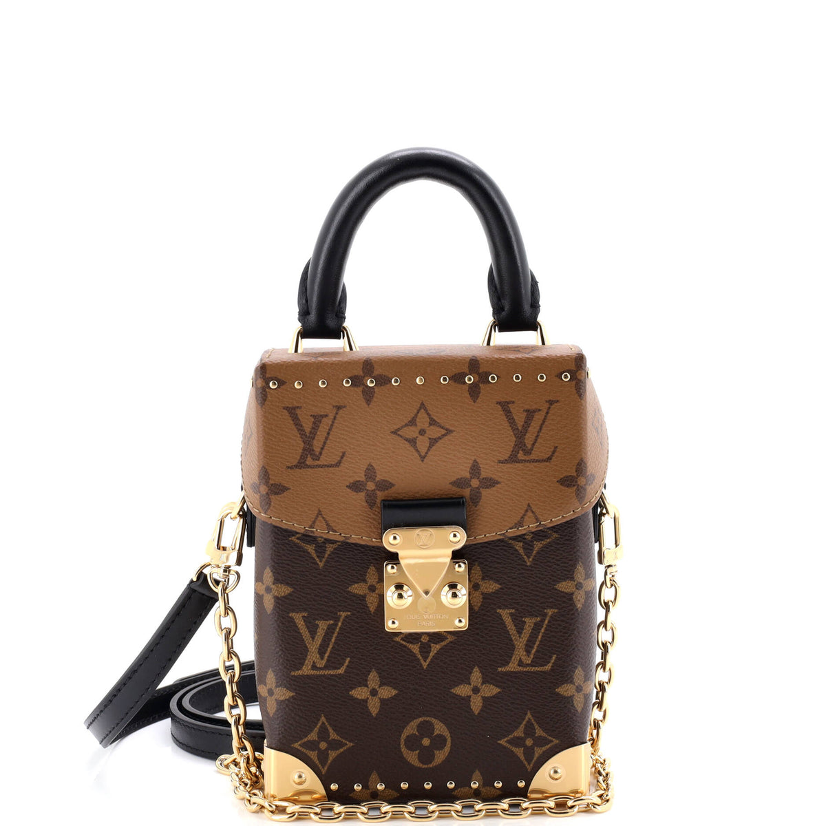 Louis Vuitton Camera Box NM Handbag Studded Reverse Monogram Canvas