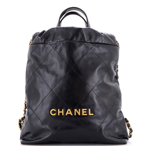 CHANEL 22 Chain Backpack Quilted Calfskin Medium