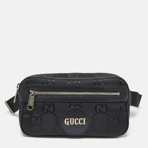Black GG Econyl Nylon and Leather Off the Grid Belt Bag