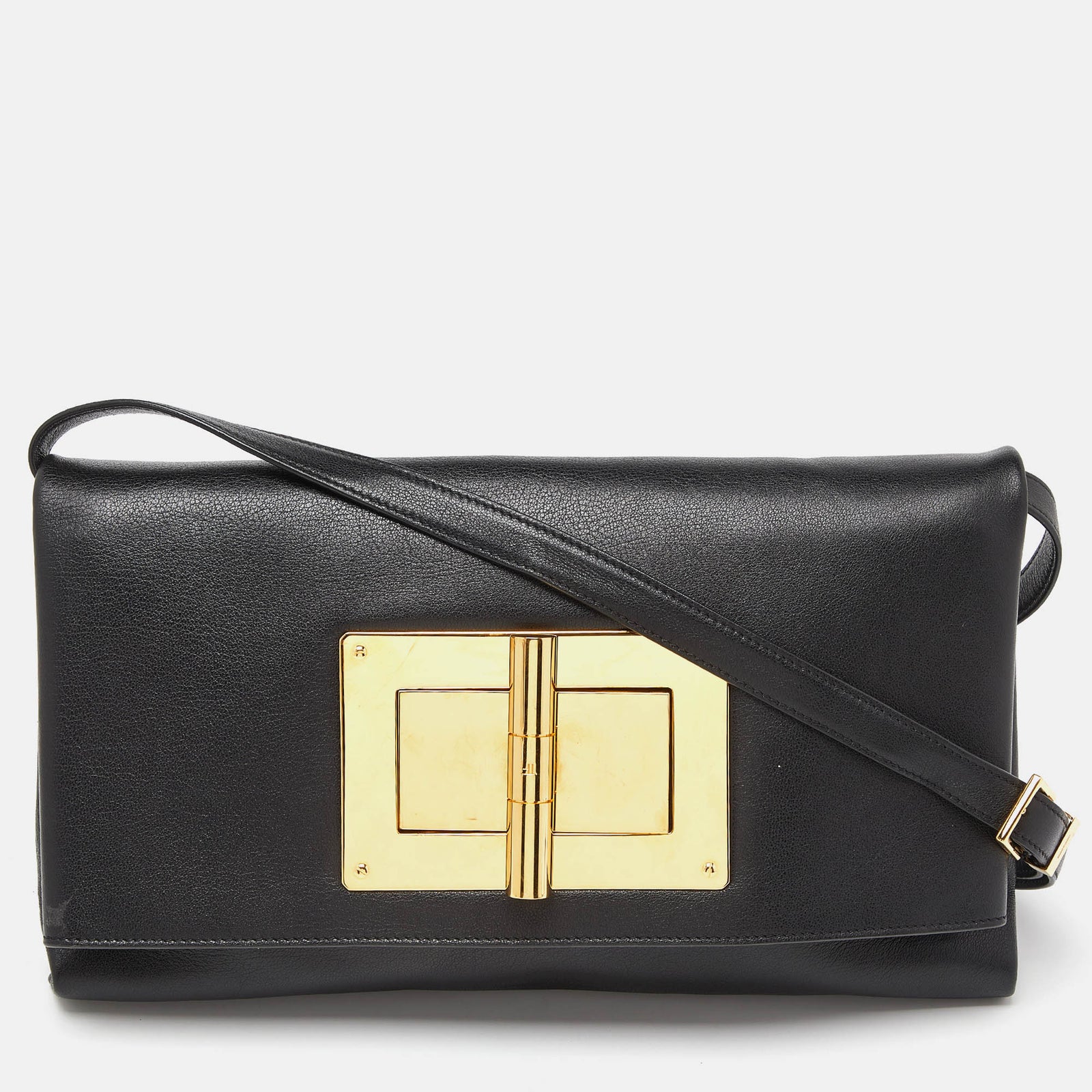 Tom Ford Black Leather Natalia Convertible Clutch