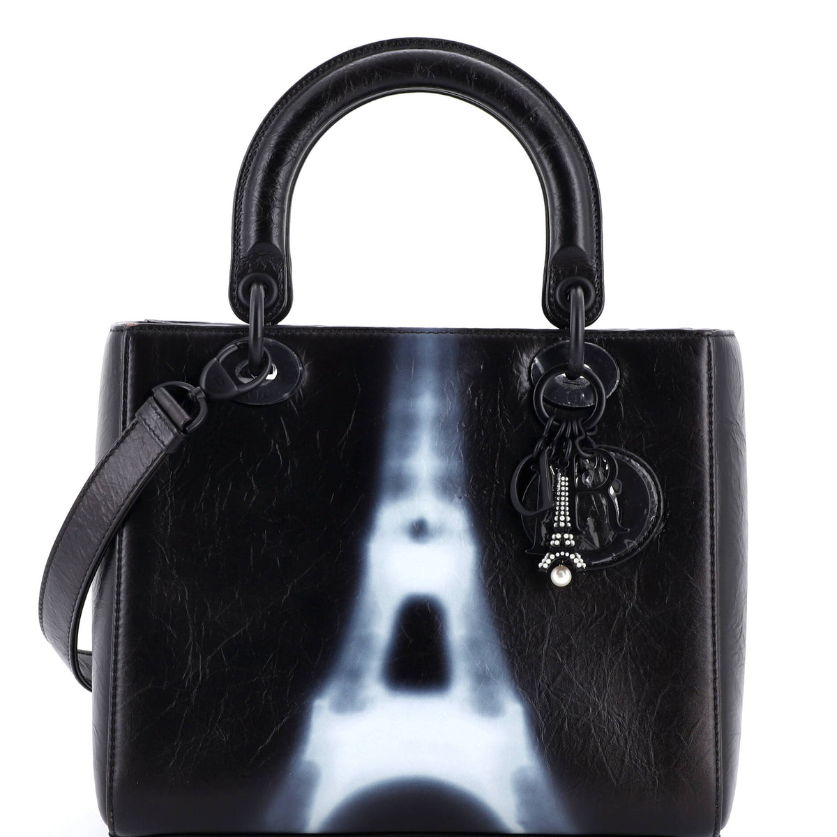 Christian Dior Lady Dior Bag Limited Edition Eiffel Tower Printed Leather Medium