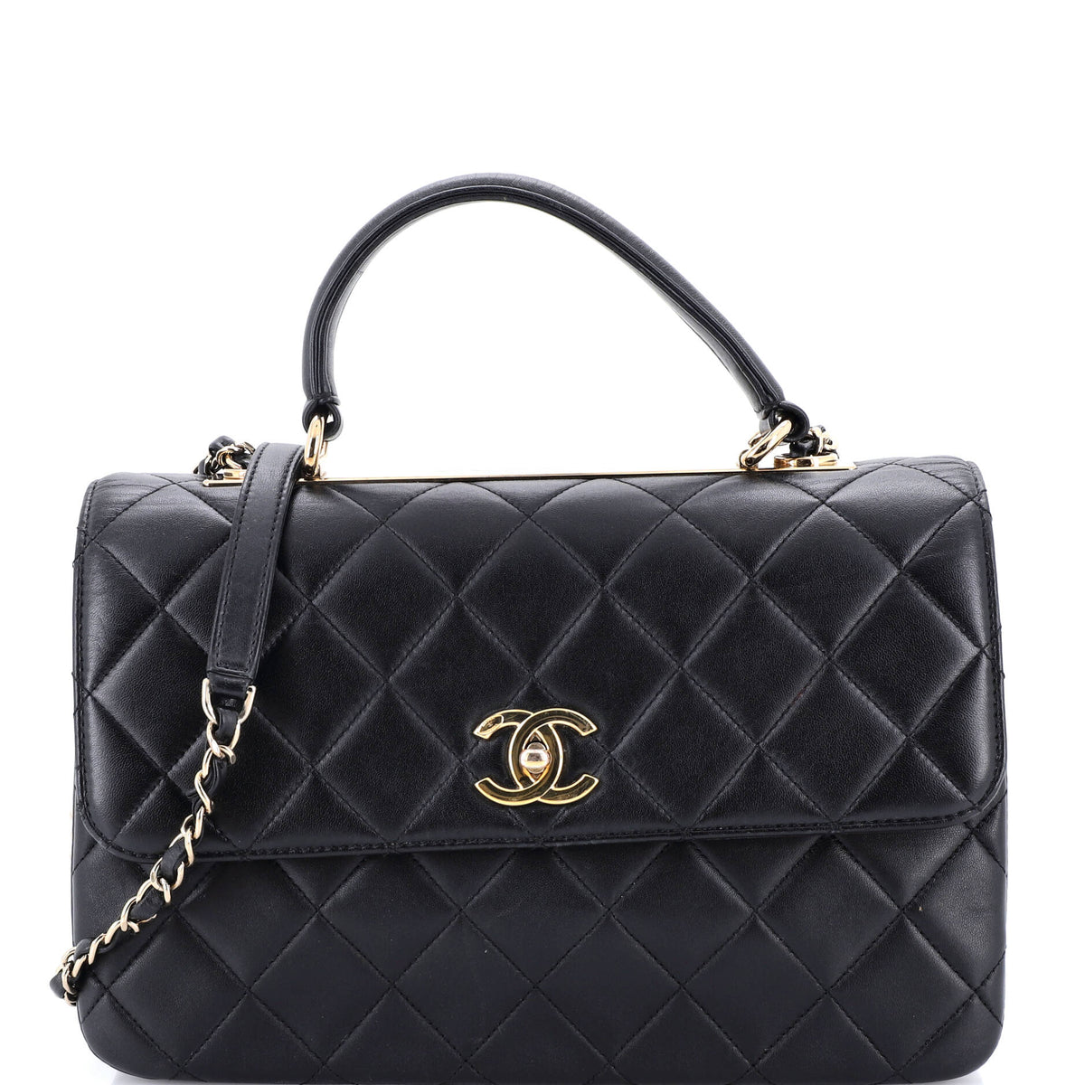 Chanel CHANEL Trendy CC Top Handle Bag Quilted Lambskin Medium