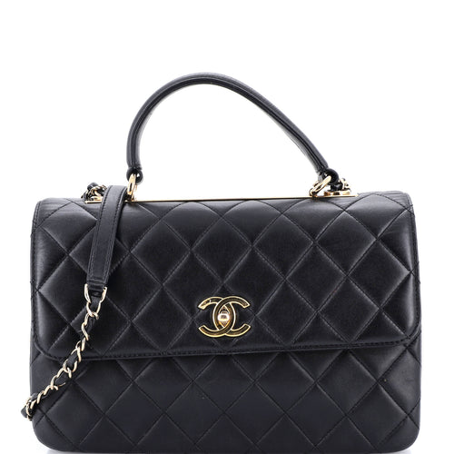 CHANEL Trendy CC Top Handle Bag Quilted Lambskin Medium