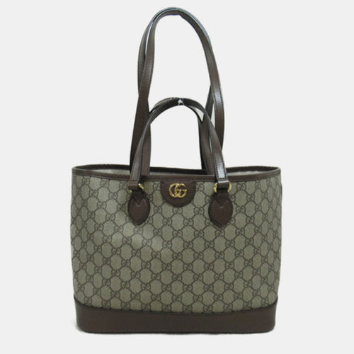 Brown Canvas GG Canvas Tote Bag