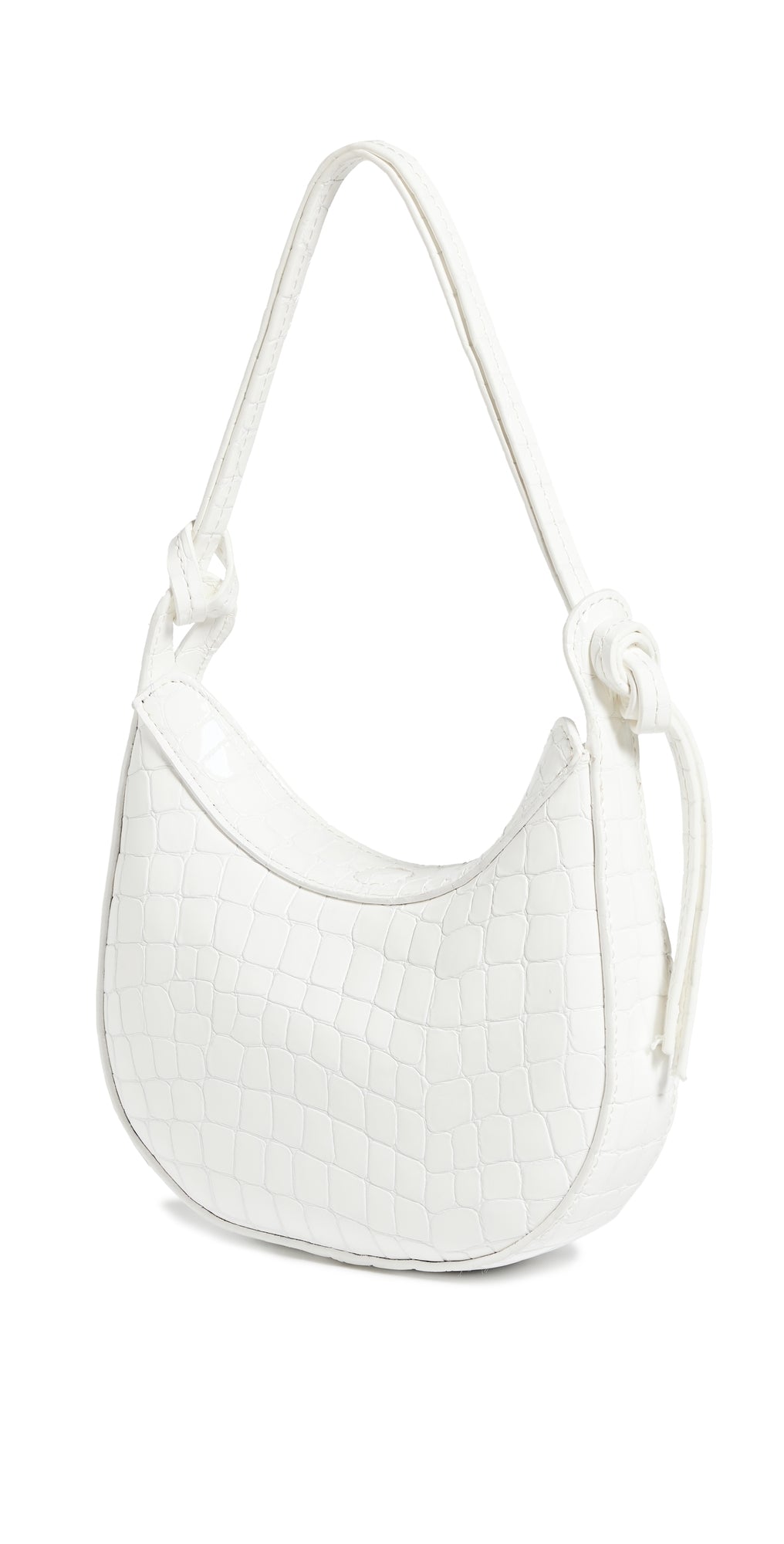 Reformation Mini Rosetta Shoulder Bag White Croc One Size