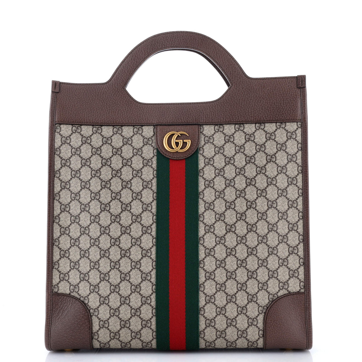 Gucci GUCCI Ophidia Cut Out Handle Tote GG Coated Canvas Medium