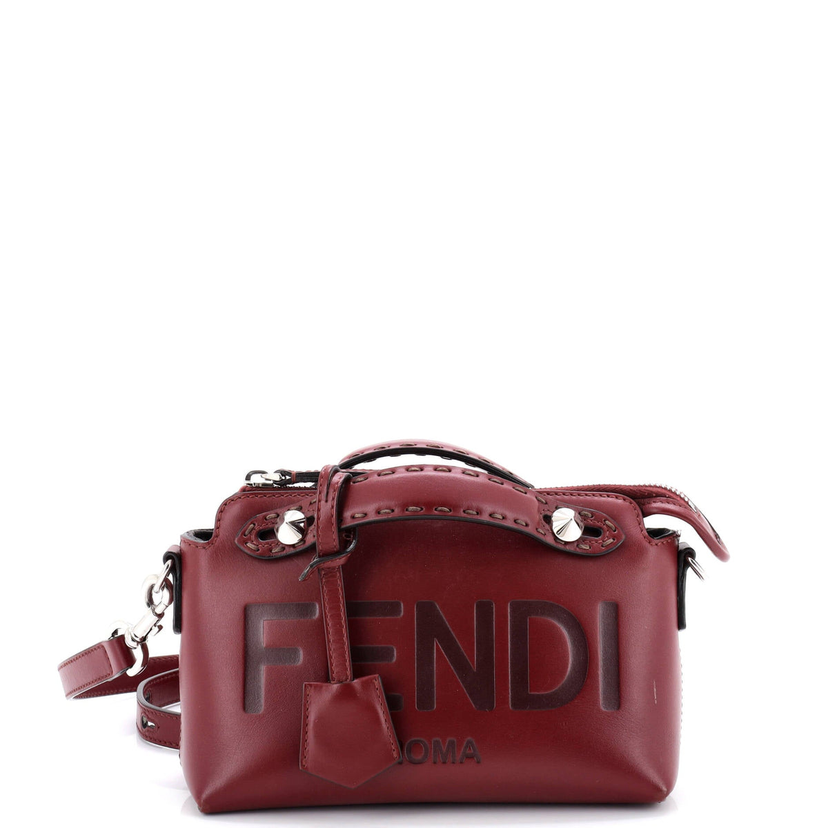Fendi FENDI Logo By The Way Satchel Embossed Leather Mini
