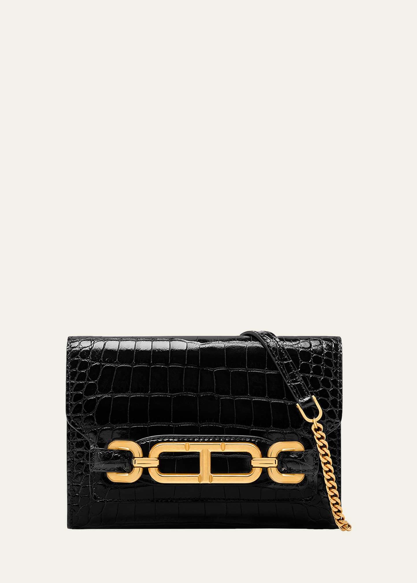 Boss Whitney Mini Croc-Embossed Chain Shoulder Bag