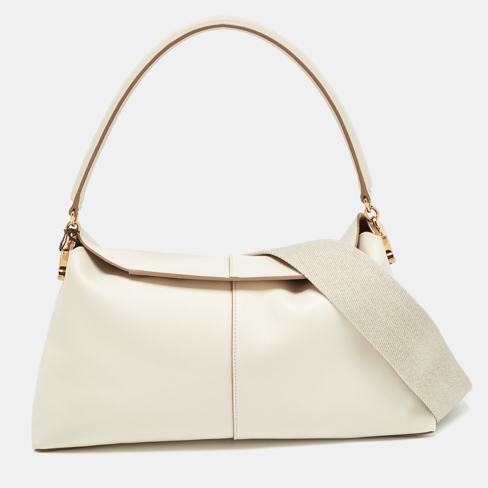 Tod's Off White Leather Small T Case Shoulder Bag