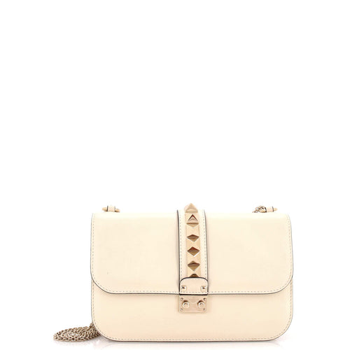 VALENTINO GARAVANI Glam Lock Shoulder Bag Leather Medium
