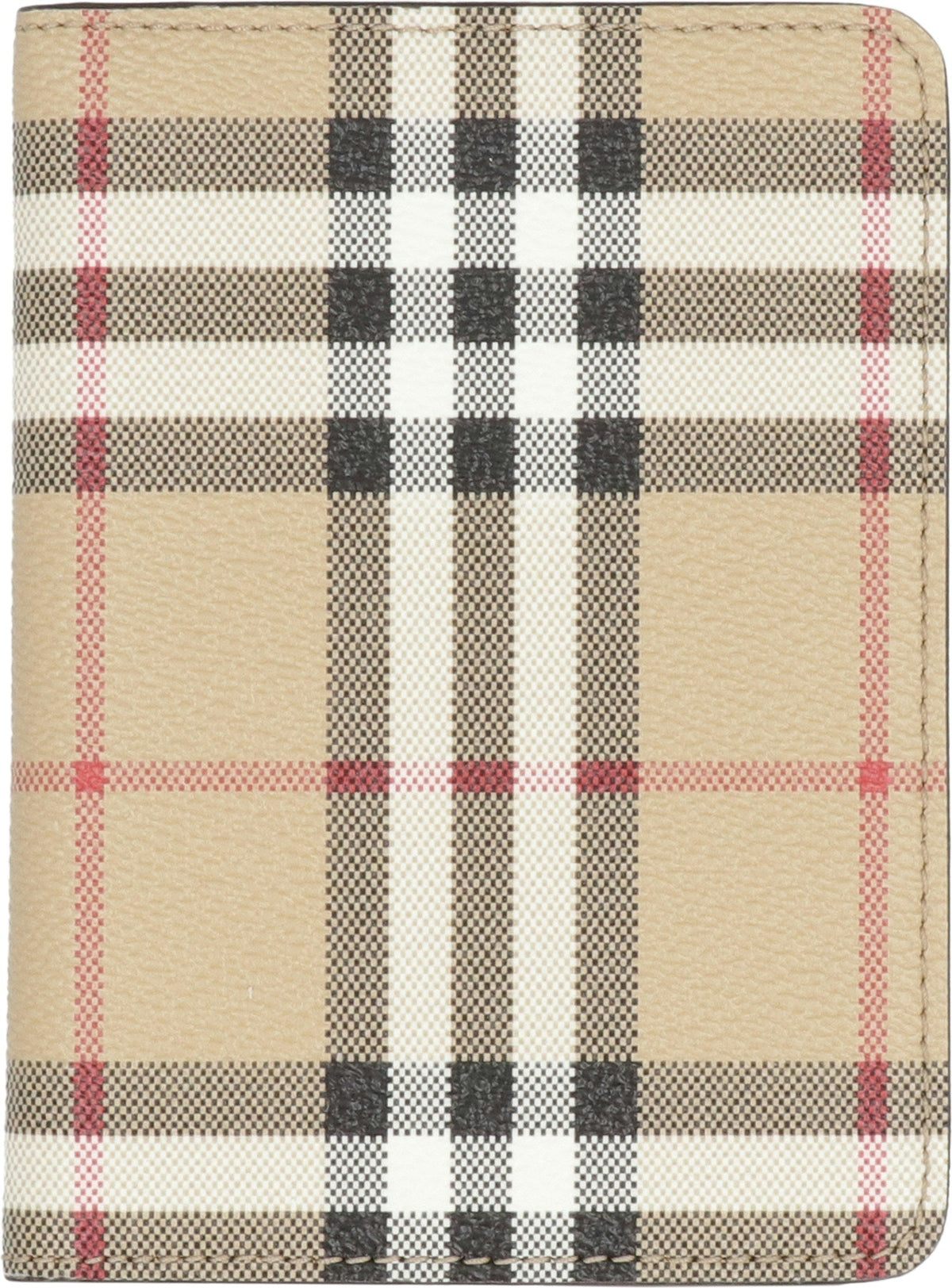 Burberry Women's Checked Motif Passport Holder in Beige | 8073975143231 Color A7026