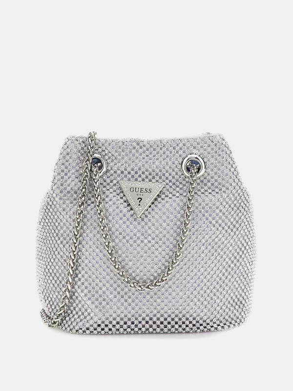 Guess Sofia Rhinestone Mini Bucket Bag