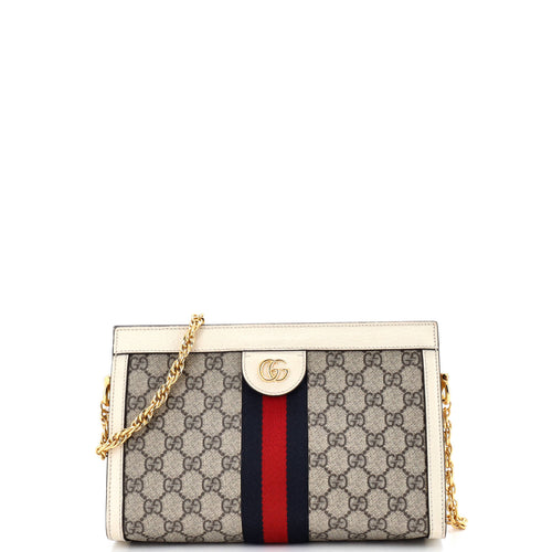 GUCCI Ophidia Chain Shoulder Bag GG Coated Canvas Small