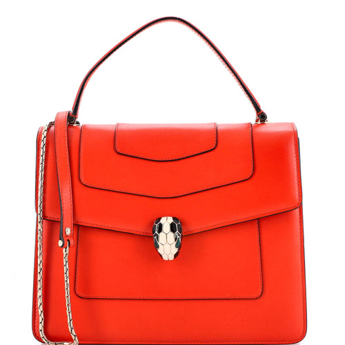 BVLGARI Serpenti Forever Top Handle Bag Leather Medium