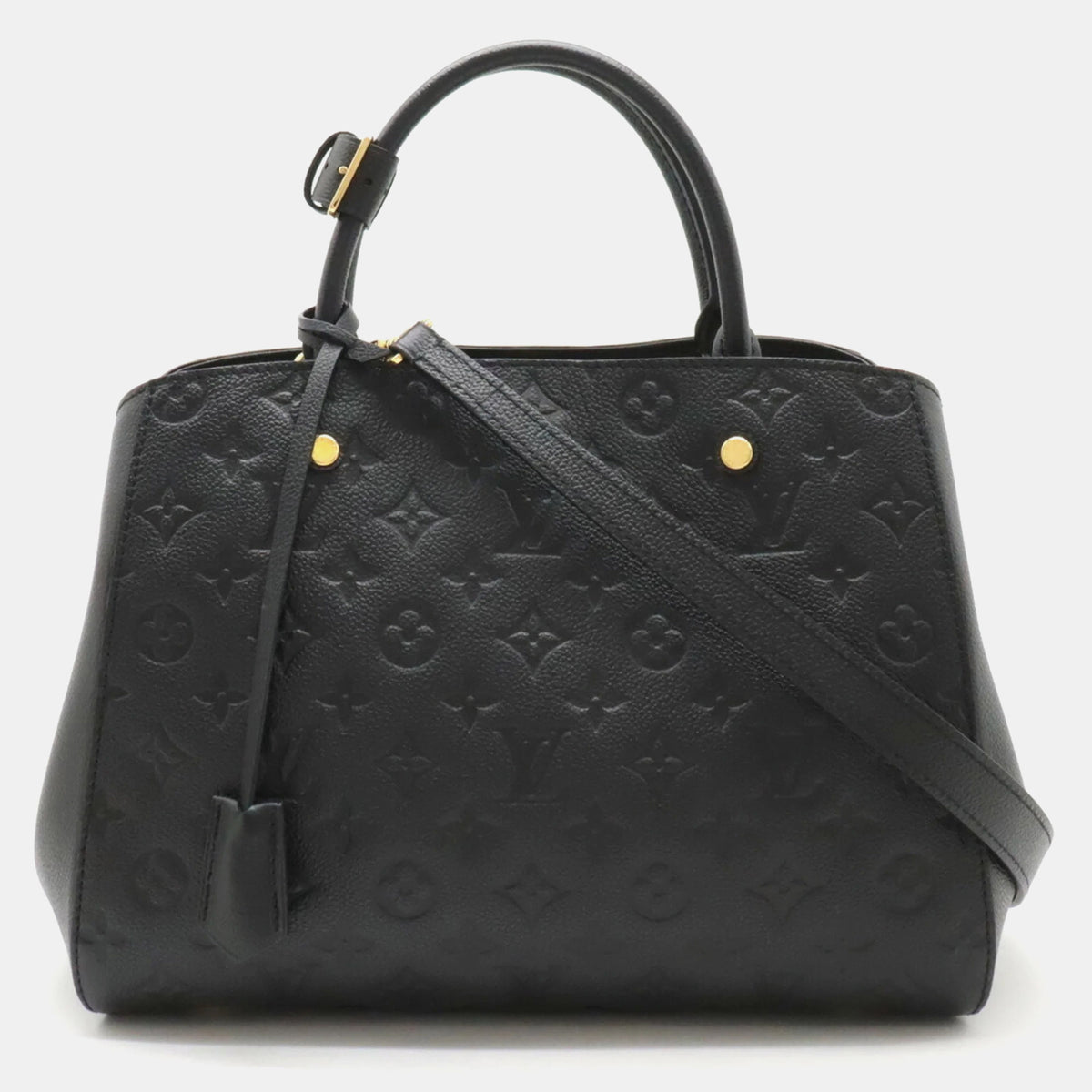 Louis Vuitton Noir Monogram Empreinte Leather MM Montaigne Satchel Bag