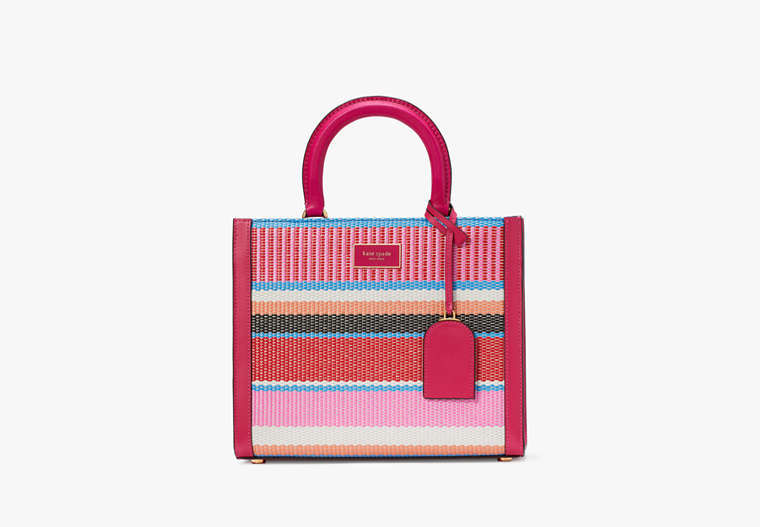 Kate Spade New York Manhattan Striped Woven Straw Small Tote