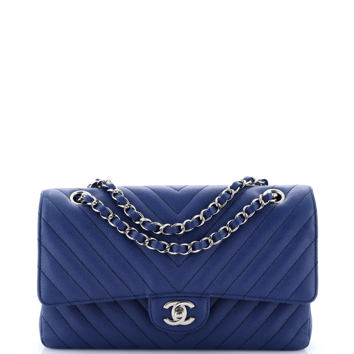 Chanel CHANEL Classic Double Flap Bag Chevron Caviar Medium