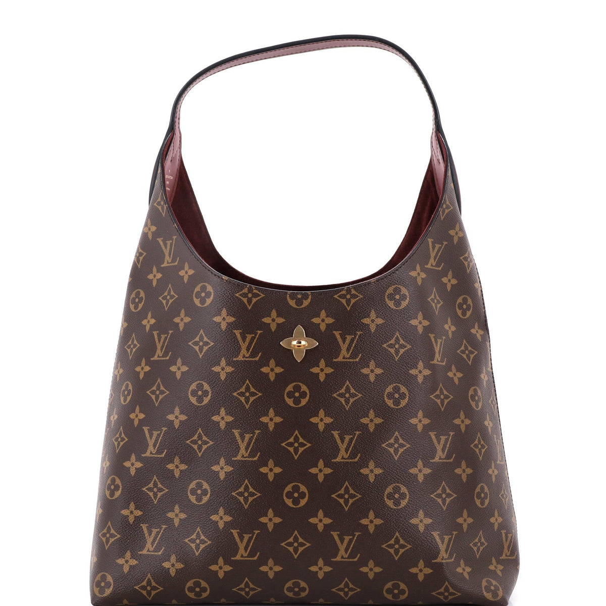 Louis Vuitton Flower Hobo Monogram Canvas with Leather