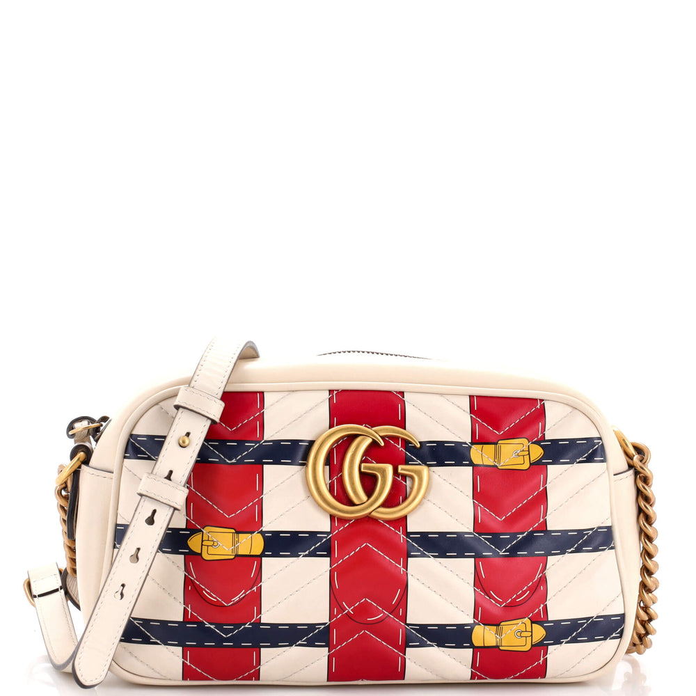 GUCCI GG Marmont Kameratasche Trompe L'Oeil Matelasse Leder Klein