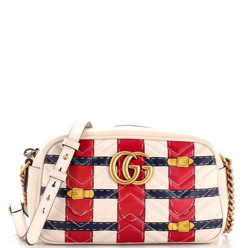 GUCCI GG Marmont Camera Bag Trompe L'Oeil Matelasse Leather Small