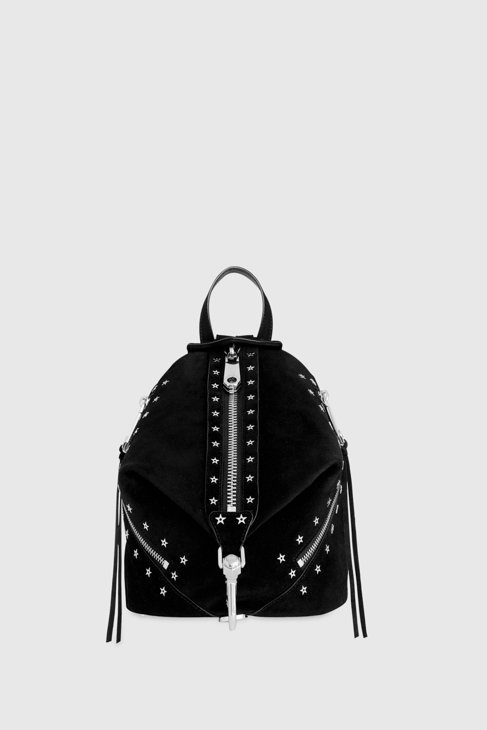 Rebecca Minkoff Sac à dos moyen zippé avec clous Julian en noir/argent