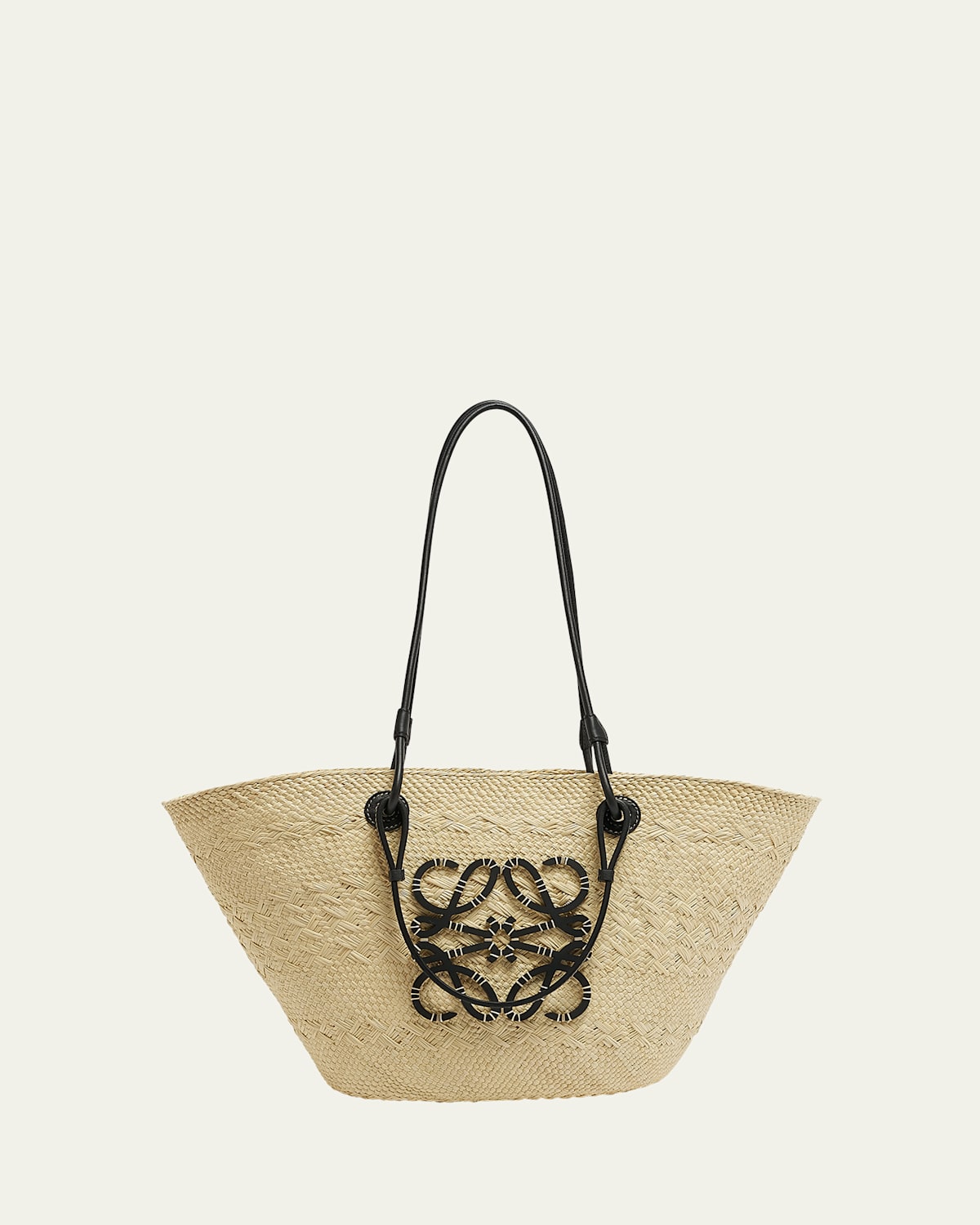 Loewe x Paula's Ibiza Anagram Basket Bag in Iraca Palm with Leather Handles