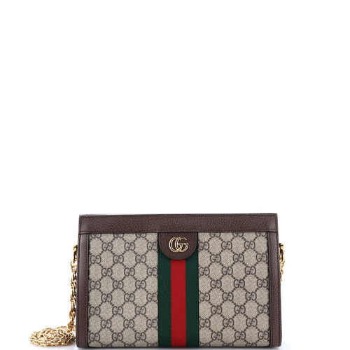 GUCCI Ophidia Chain Shoulder Bag GG Coated Canvas Small