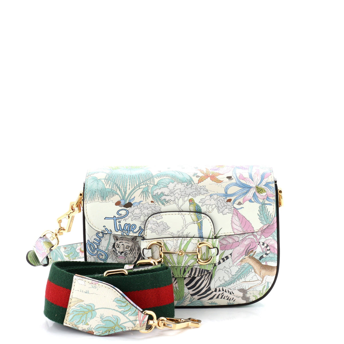 Gucci GUCCI Horsebit 1955 Shoulder Bag Printed Leather Mini