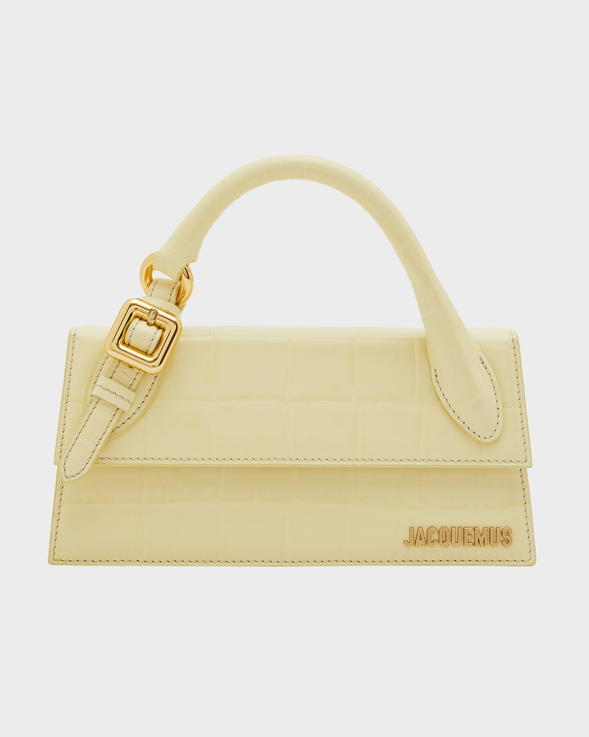 Boss Le Chiquito Long Croc-Embossed Top-Handle Bag