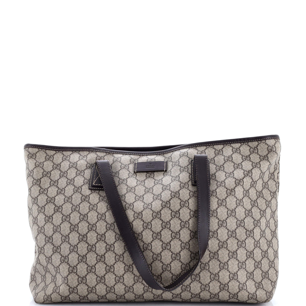 Gucci GUCCI Plus Tote GG Coated Canvas with Leather Large