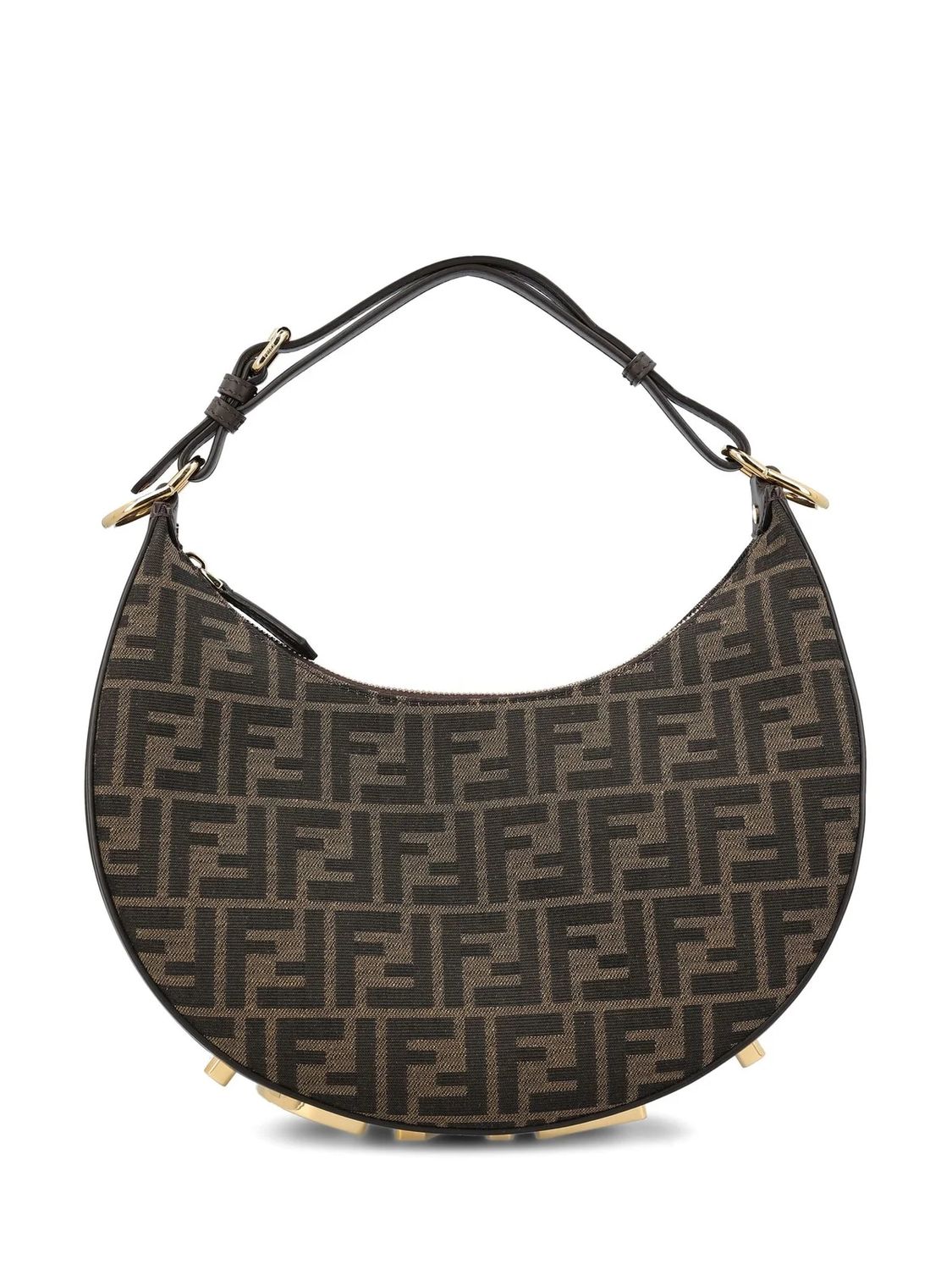 Fendi Women's Fendigraphy Small Jacquard Bag in Brown | 8BR798ALP3