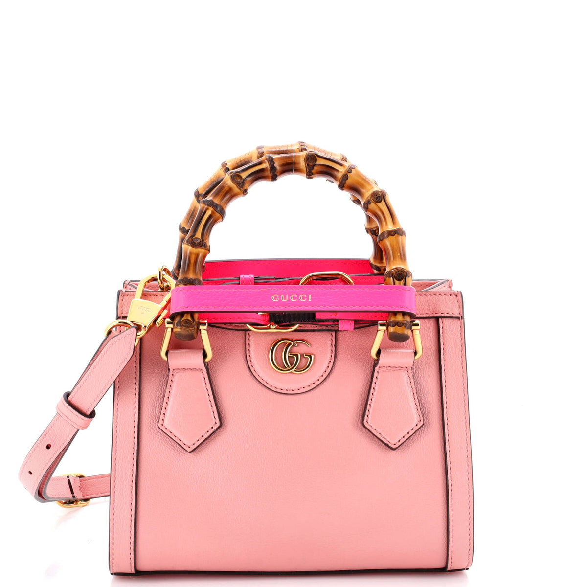Gucci GUCCI Diana NM Bamboo Handle Tote Leather Mini