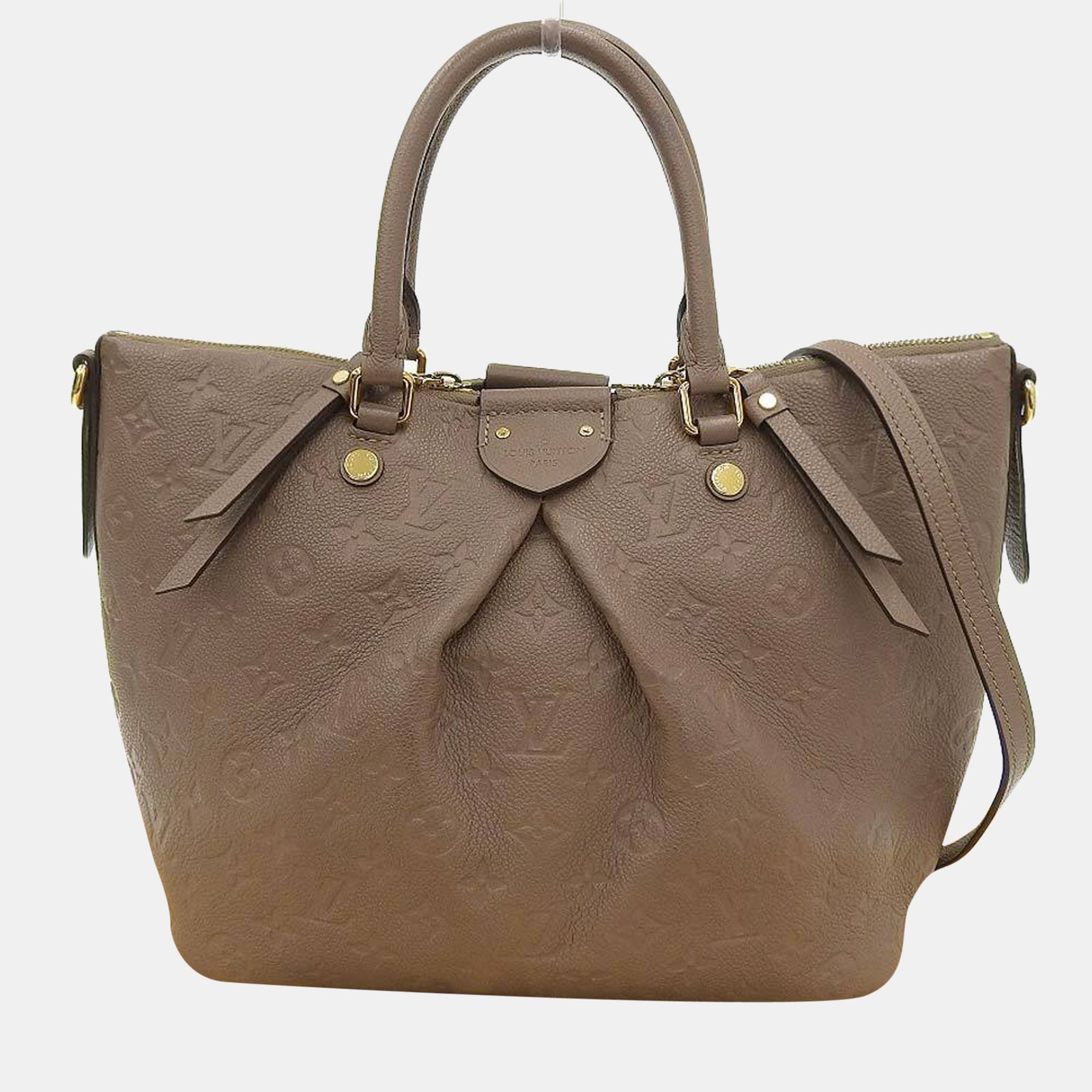 Louis Vuitton Beige Monogram Empreinte Leather Mazarine MM Top Handle Bag