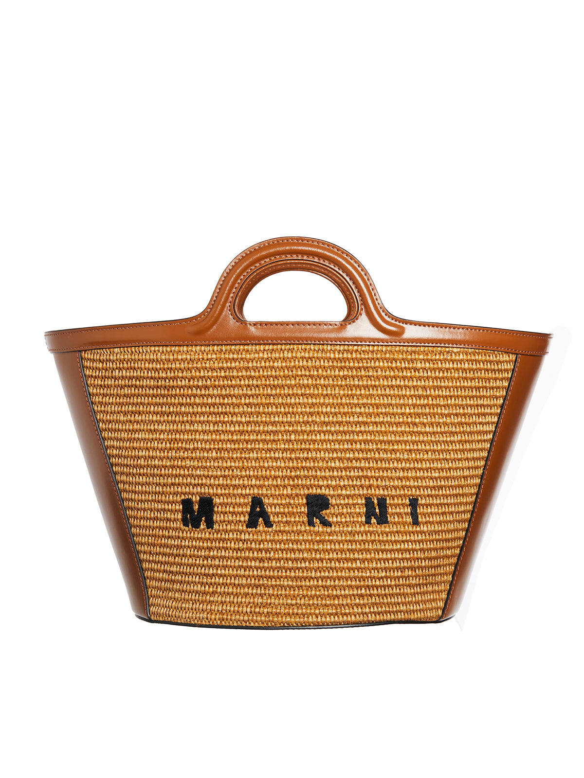 Marni Women's Leather And Raffia Tropicalia Micro Bag in Brown | Size UNICA | FBMMP0068Q0P386000M50 Color Brown