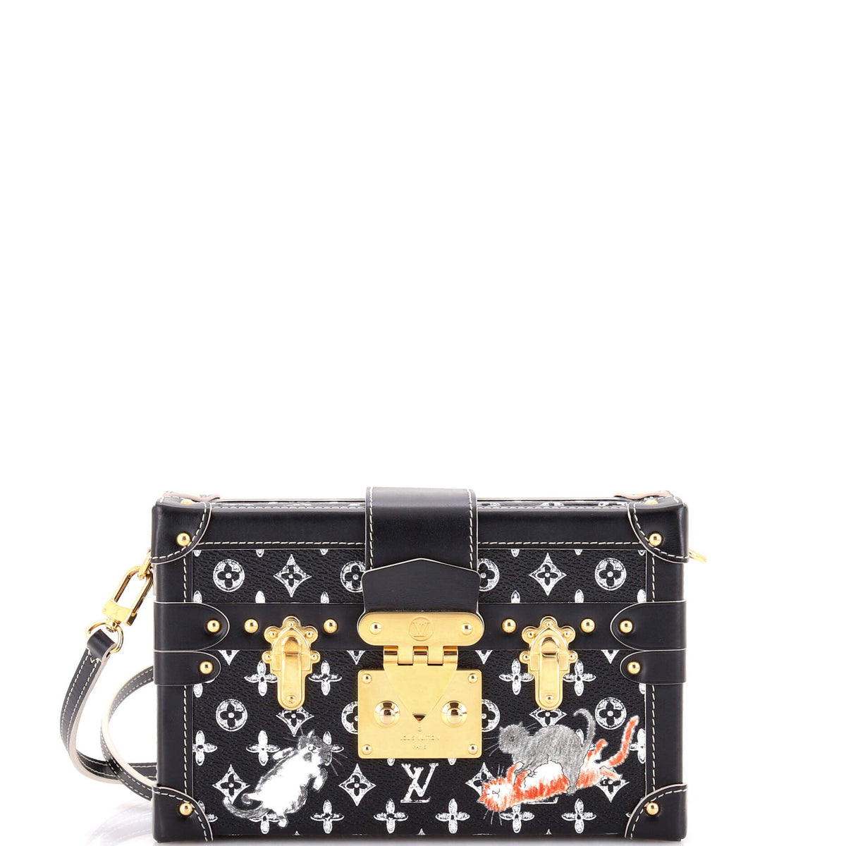 Louis Vuitton Petite Malle Handbag Limited Edition Grace Coddington Catogram Canvas