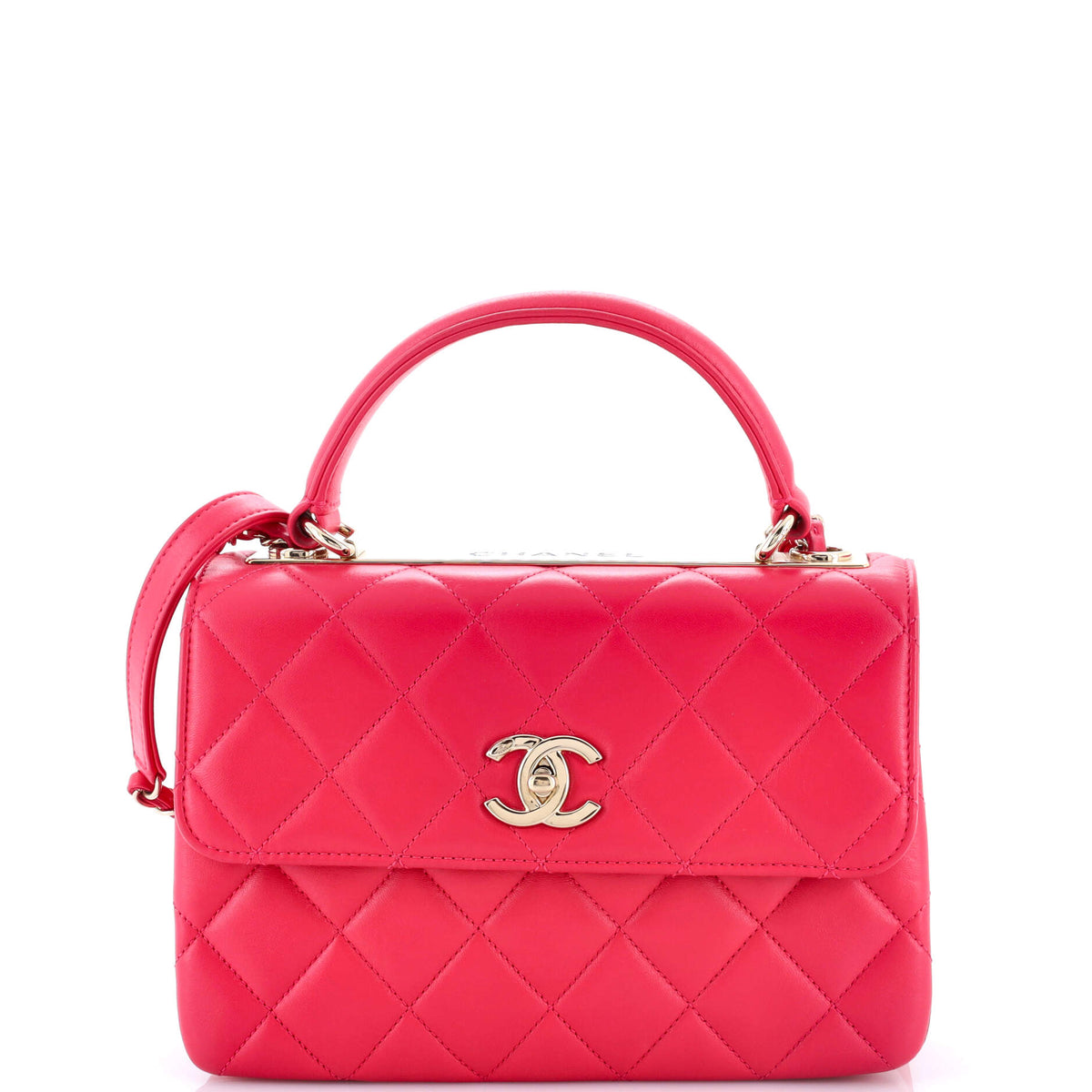 Chanel CHANEL Trendy CC Top Handle Bag Quilted Lambskin Small