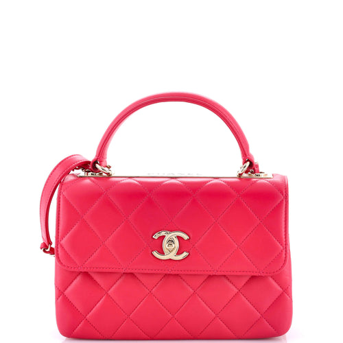 CHANEL Trendy CC Top Handle Bag Quilted Lambskin Small