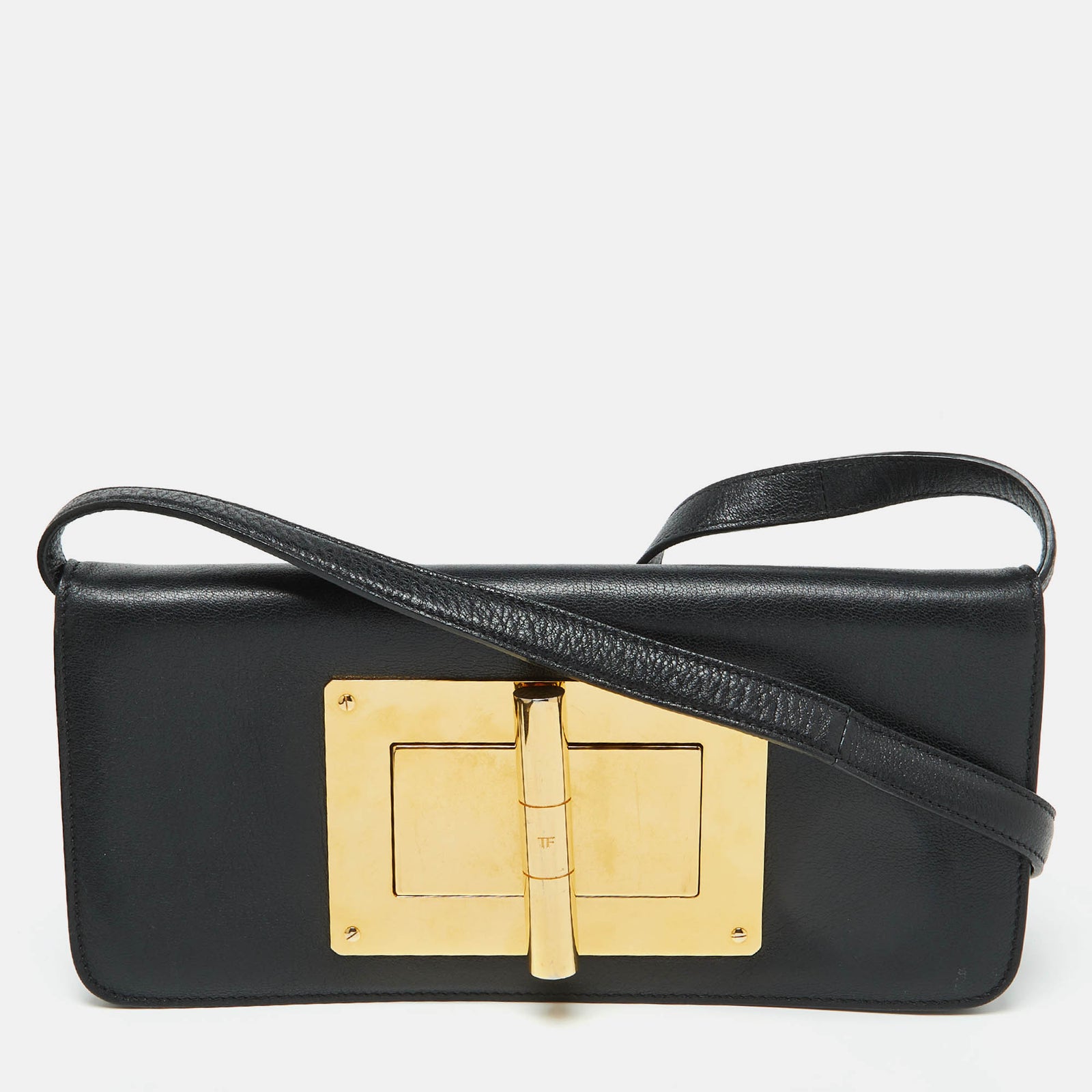 Tom Ford Black Leather Natalia Convertible Clutch