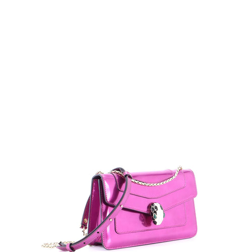 BVLGARI Serpenti Forever Shoulder Bag Metallic Leather Small