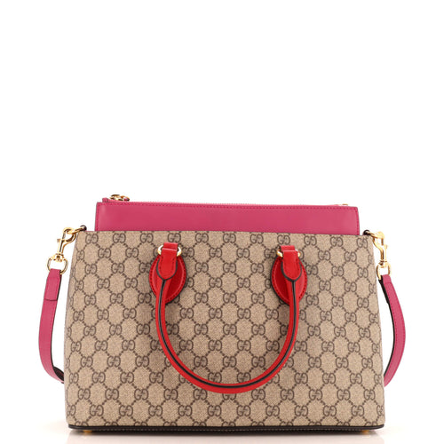 GUCCI Linea A Convertible Tote GG Coated Canvas Small