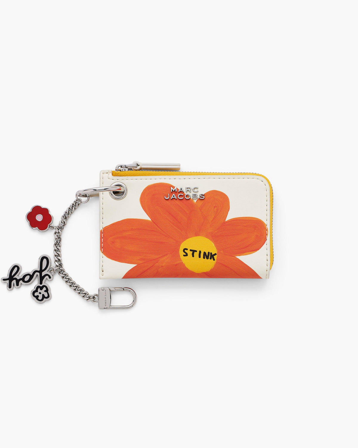 Marc Jacobs Marc Jacobs David Shrigley X Marc Jacobs Top Zip Charm Wallet in White Multi