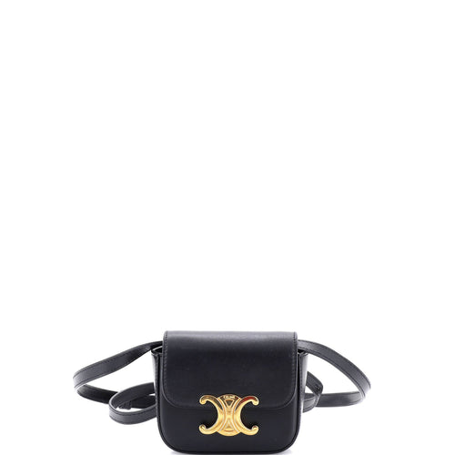 CELINE Triomphe Shoulder Bag Smooth Calfskin Mini