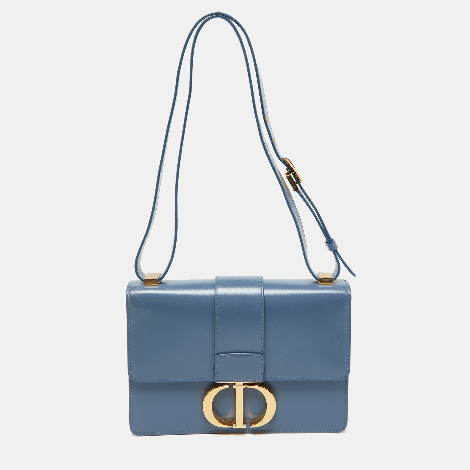 Dior Sac bandoulière 30 Montaigne en cuir bleu