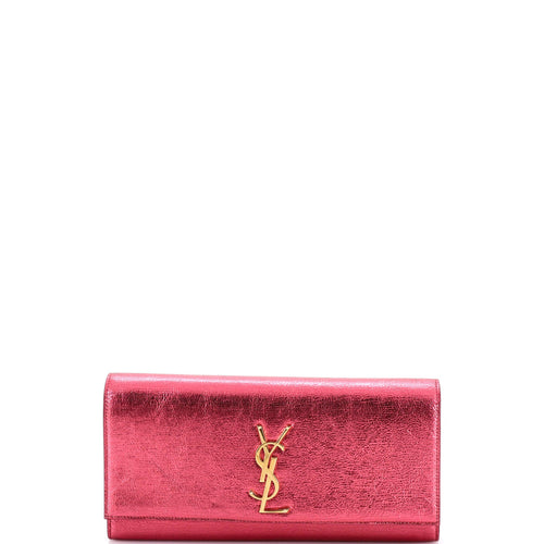Classic Monogram Clutch Metallic Calfskin Long