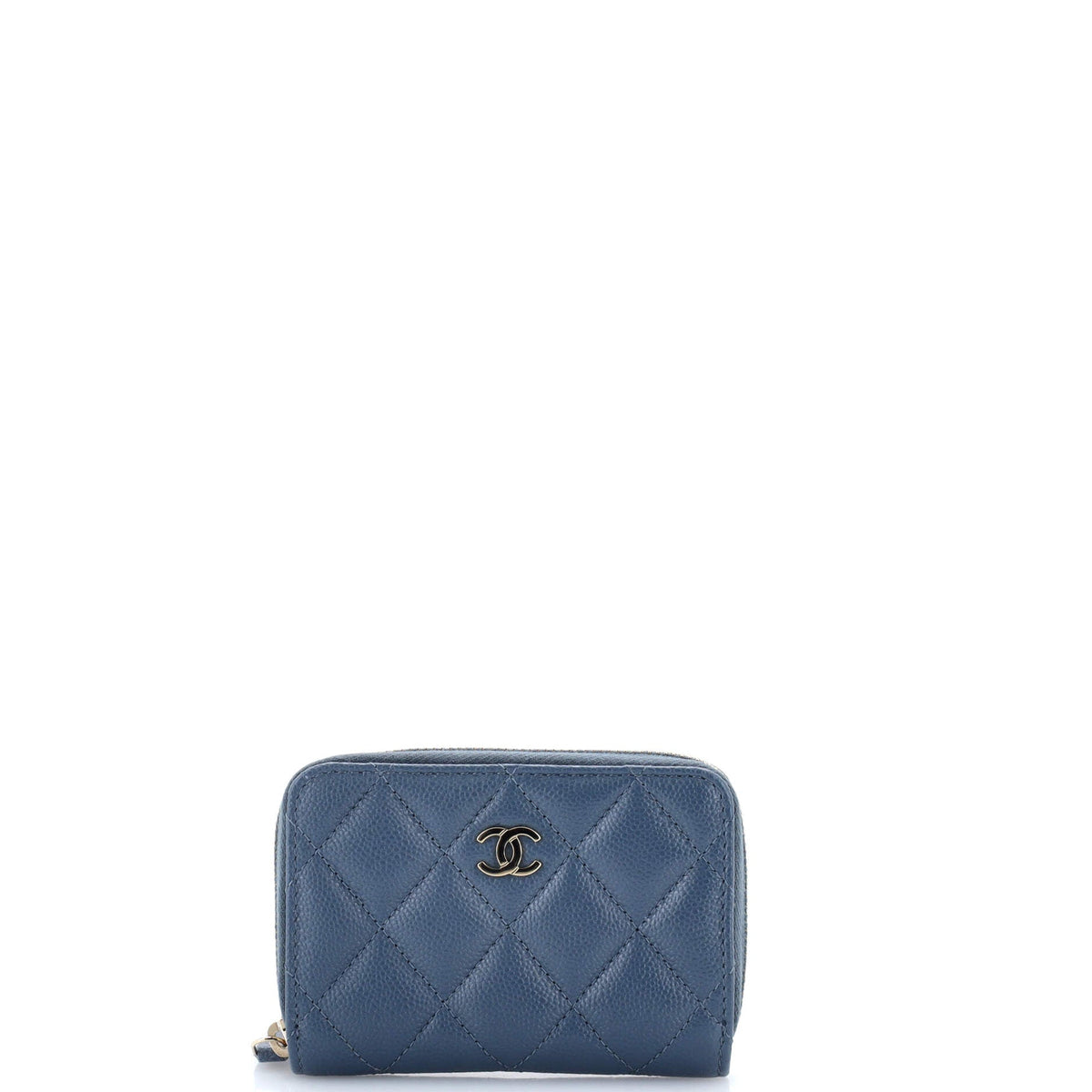Chanel CHANEL Zip Around Card Holder Quilted Caviar